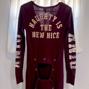 Naughty is the new nice-Pink open bottoms Pjs